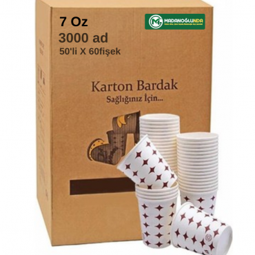 7 Oz Karton Bardak 50’li X 60 Paket (Koli)