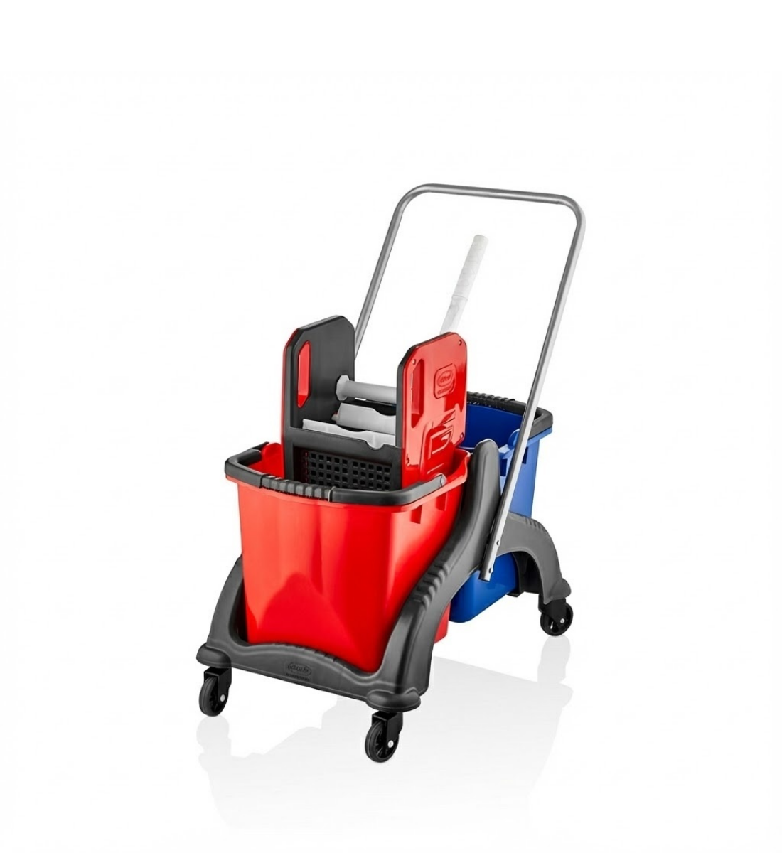 Plastik Çift Kovalı Temizlik Arabası | Presli