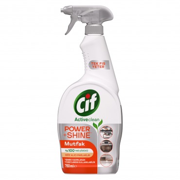 Cif Power Shine Mutfak Yağ Çözücü Sprey 750 ml 