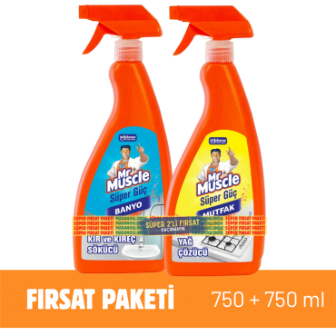 Mr Muscle Süper Güç Mutfak 750 ML + Banyo 750 ML