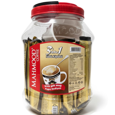 Mahmood Kahve 3in1 Sütlü Köpüklü (Kavanoz) Fincan Hediyeli 42'li